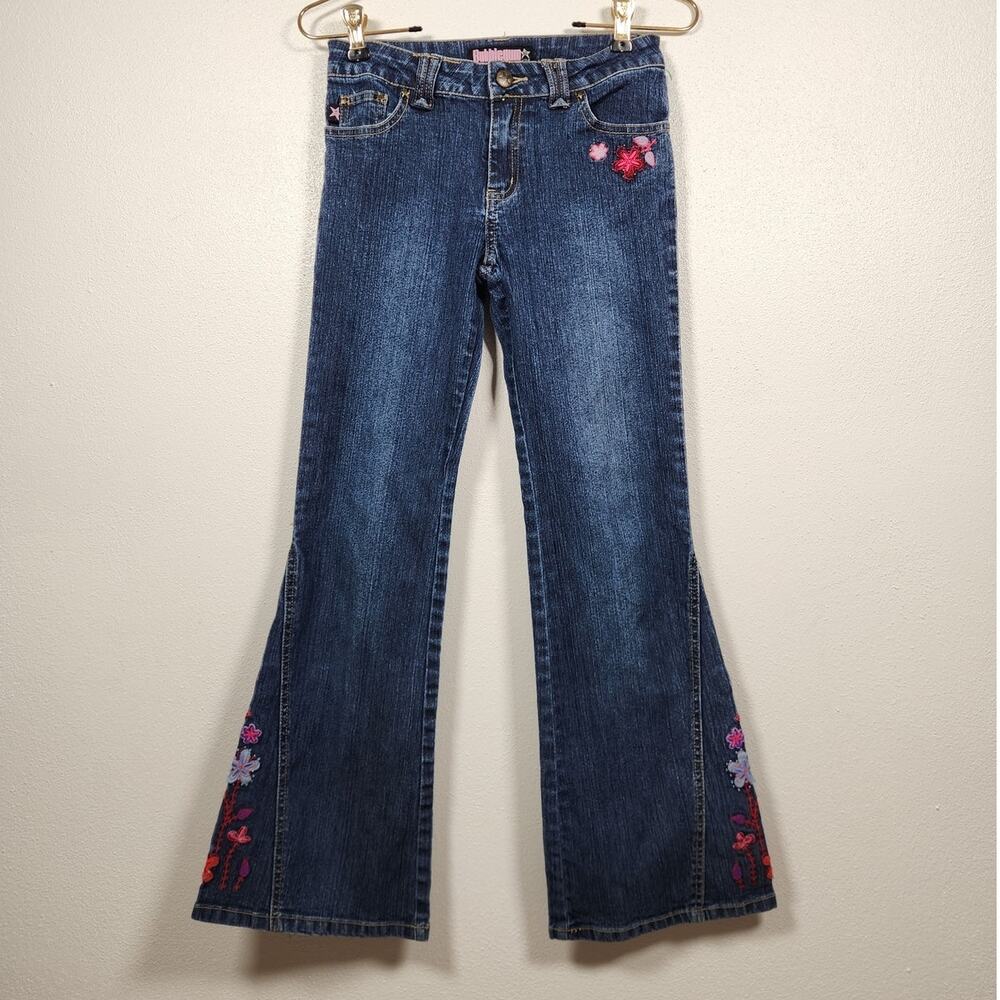 Vintage y2k Bubblegum Youth Girls Embroidered Denim Jeans Boho Hippie Size 10